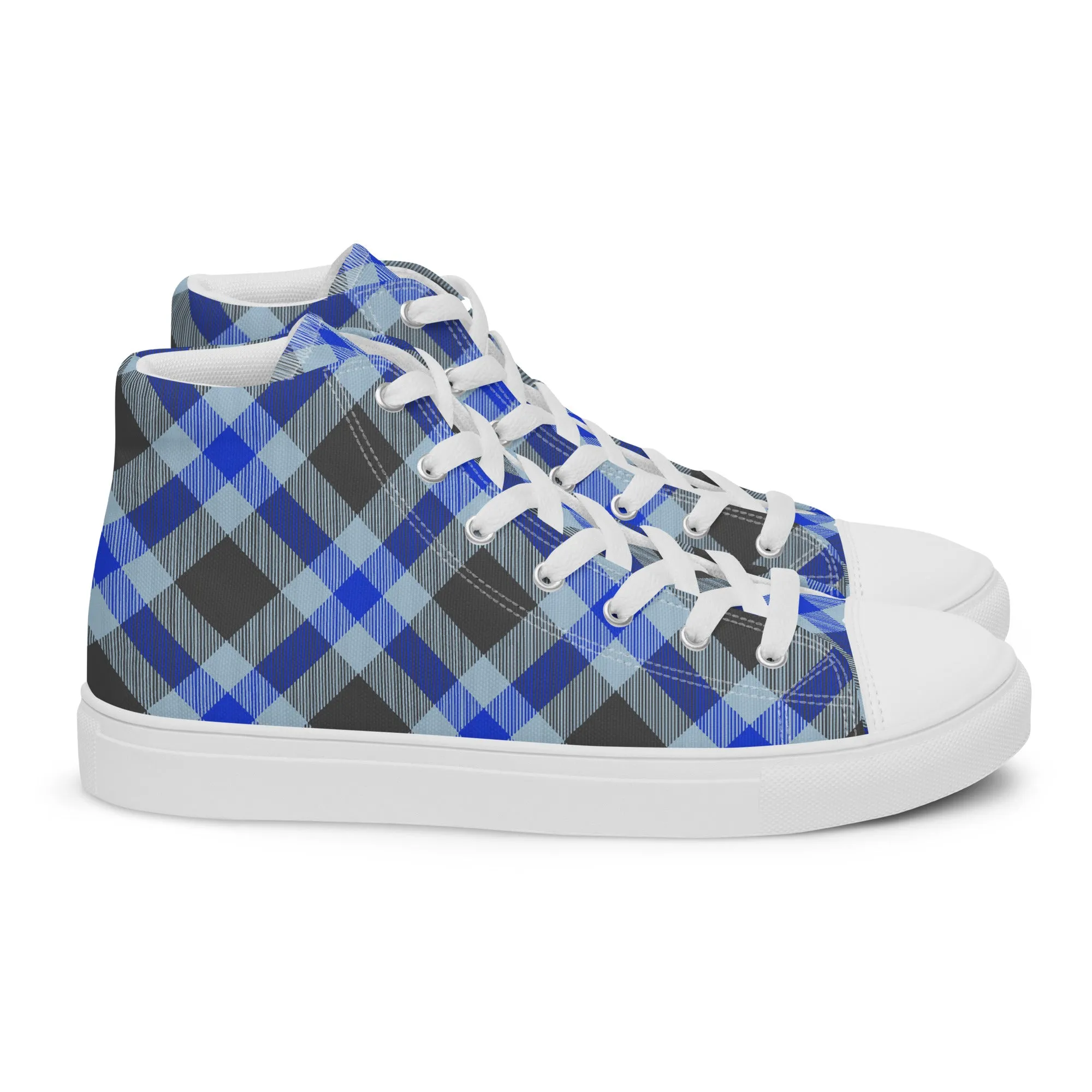 Women’s Plaid high top canvas shoes, Gift For Shoe Lover