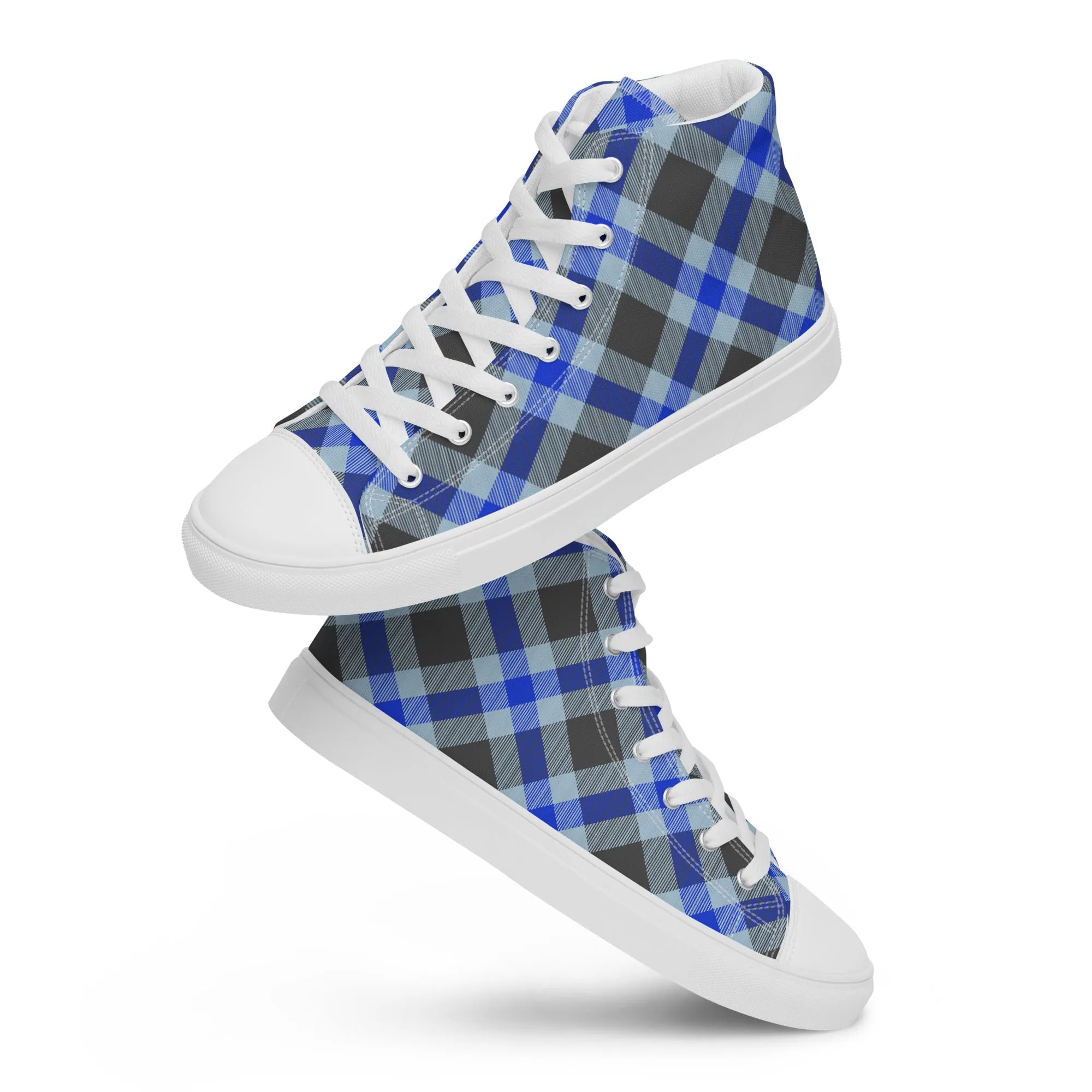 Women’s Plaid high top canvas shoes, Gift For Shoe Lover
