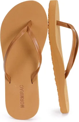 Womens Slim Leather Comfortable Flip Flops Summer Beach Thong Sandals Arch Support Non Slip