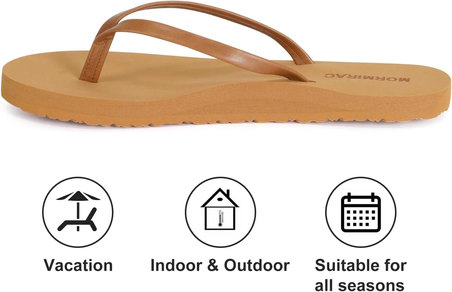 Womens Slim Leather Comfortable Flip Flops Summer Beach Thong Sandals Arch Support Non Slip