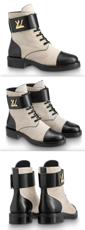 'Wonderland' Fabric and Leather Ranger Boots